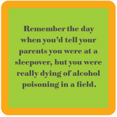 Alcohol Poisoning Drink Coaster
